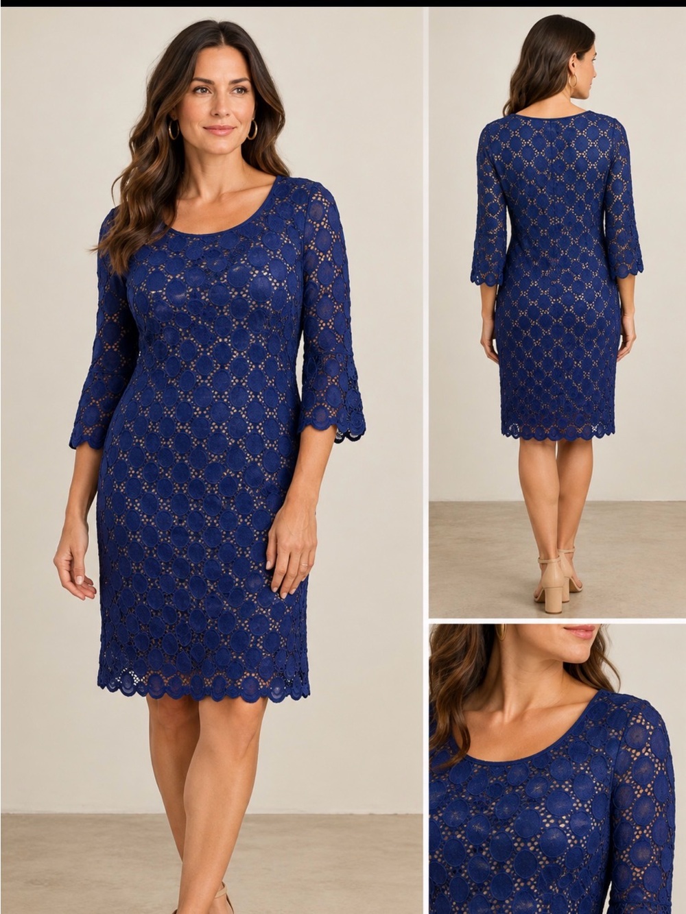 Women’s Navy Lace Sheath Dress